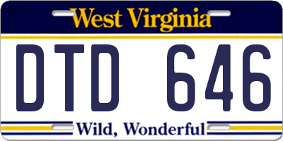 WV license plate DTD646