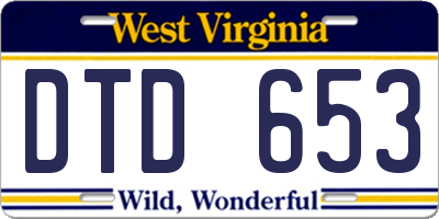 WV license plate DTD653