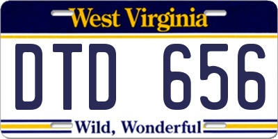 WV license plate DTD656