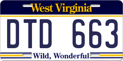WV license plate DTD663
