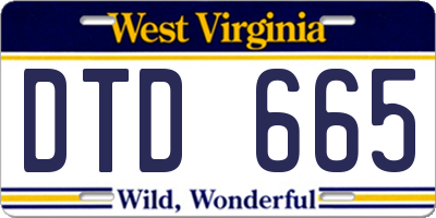 WV license plate DTD665