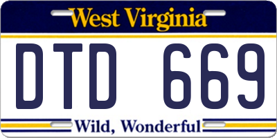 WV license plate DTD669