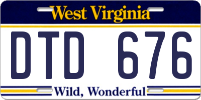 WV license plate DTD676