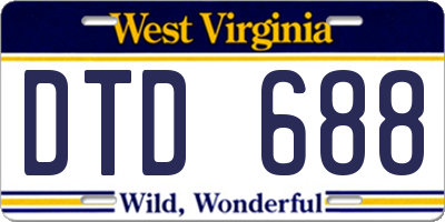WV license plate DTD688