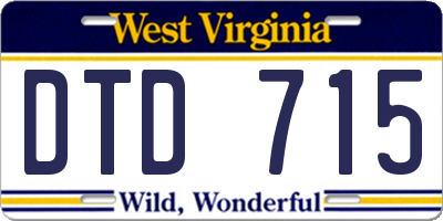 WV license plate DTD715