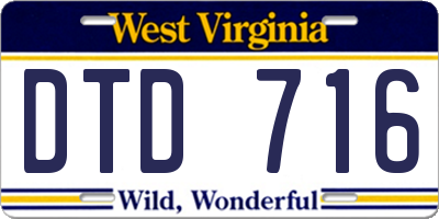 WV license plate DTD716