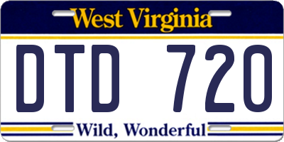 WV license plate DTD720