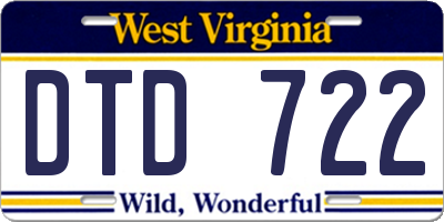 WV license plate DTD722