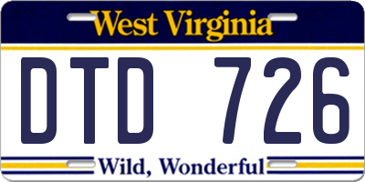 WV license plate DTD726