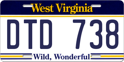 WV license plate DTD738