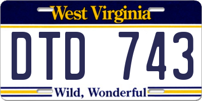 WV license plate DTD743