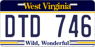WV license plate DTD746