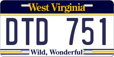 WV license plate DTD751