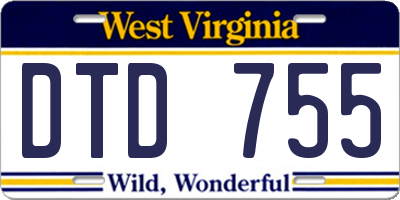 WV license plate DTD755