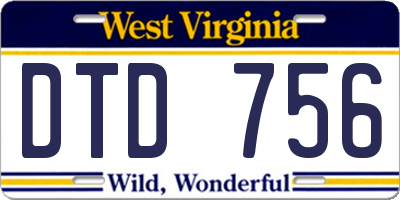 WV license plate DTD756