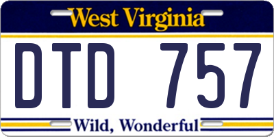 WV license plate DTD757