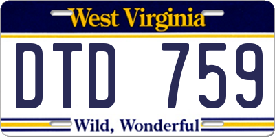 WV license plate DTD759