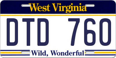 WV license plate DTD760