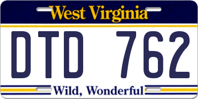 WV license plate DTD762