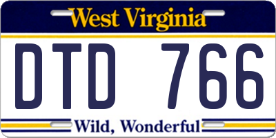 WV license plate DTD766