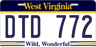 WV license plate DTD772