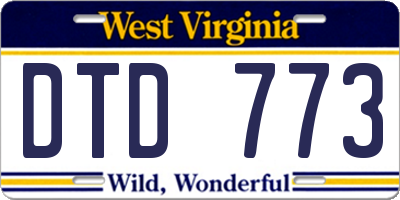 WV license plate DTD773