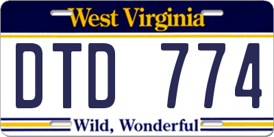 WV license plate DTD774