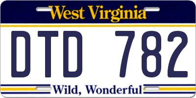 WV license plate DTD782