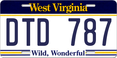 WV license plate DTD787