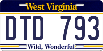 WV license plate DTD793