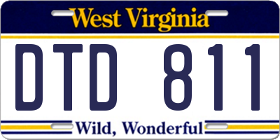 WV license plate DTD811