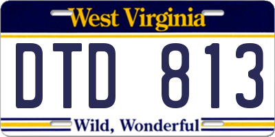 WV license plate DTD813