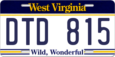 WV license plate DTD815
