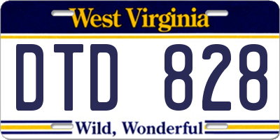 WV license plate DTD828
