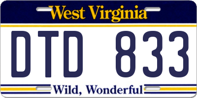 WV license plate DTD833