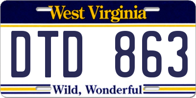 WV license plate DTD863