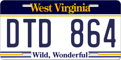 WV license plate DTD864