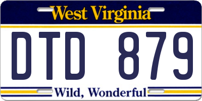 WV license plate DTD879