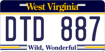 WV license plate DTD887