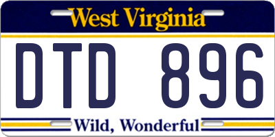 WV license plate DTD896