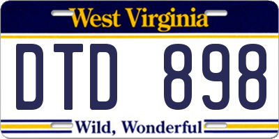 WV license plate DTD898