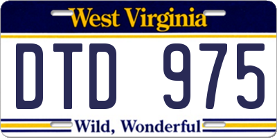 WV license plate DTD975