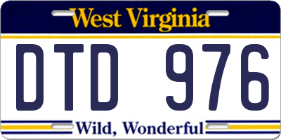 WV license plate DTD976