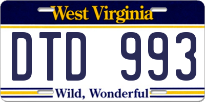 WV license plate DTD993