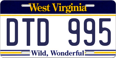 WV license plate DTD995