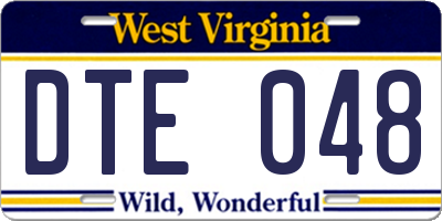 WV license plate DTE048