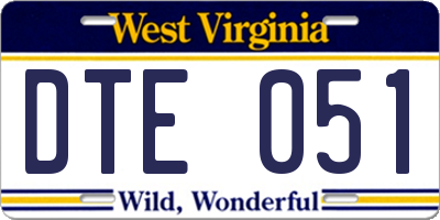 WV license plate DTE051