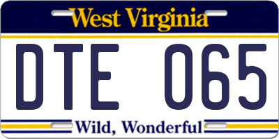 WV license plate DTE065