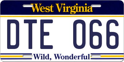WV license plate DTE066
