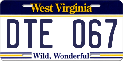 WV license plate DTE067